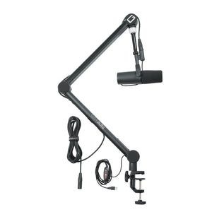 GATOR Frameworks GFWMICBCBM4000 Soporte de micrófono Boom de transmisión profesional con luz LED - Atriles