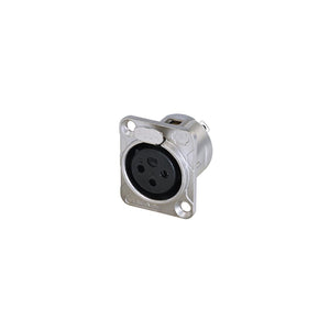 REAN RC3FDL Conector Hembra Panel 3 pines cromado - Cables y Conectores