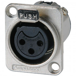 AMPHENOL AC3FDZ conector XLR hembra panel tipo D - Cables y Conectores