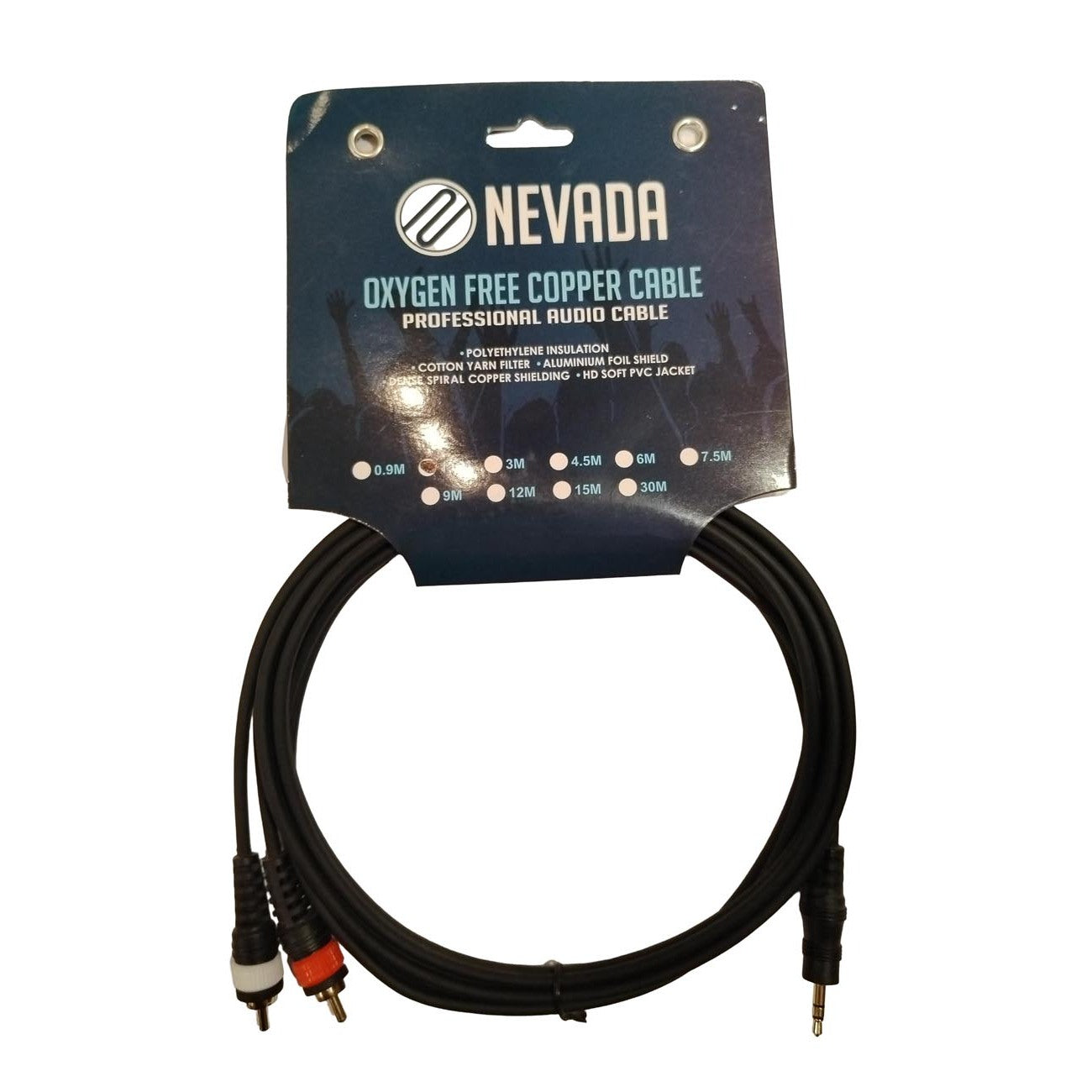 NEVADA RS018 Cable Mini Plug a 2 RCA 1.8 mts - Cables y Conectores
