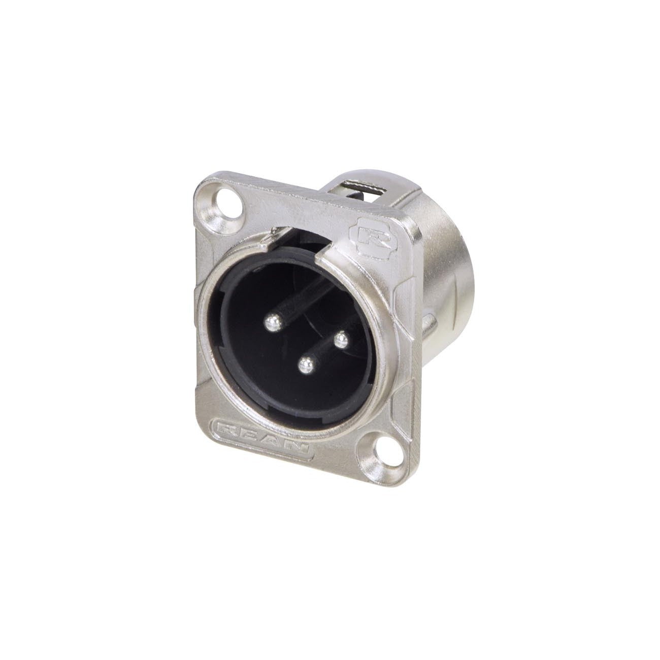 REAN RC3MDL Conector Macho Chasis 3 pines cromado - Cables y Conectores