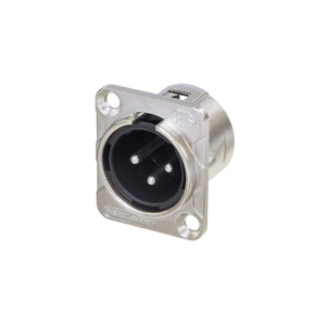 REAN RC3MDL Conector Macho Chasis 3 pines cromado - Cables y Conectores