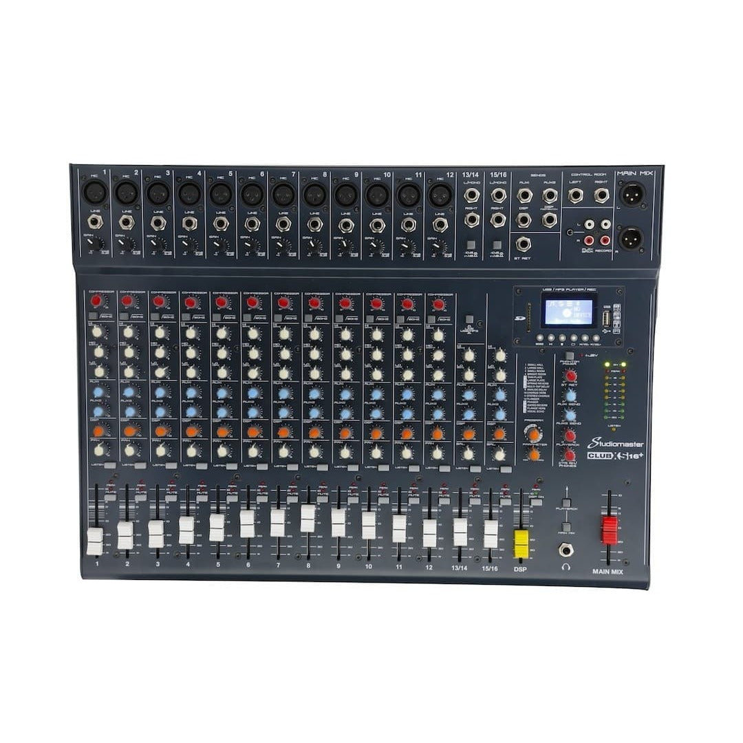 STUDIOMASTER CLUB XS16+ 12 canales Mixer USB/SD/BT - Sonido y Consolas