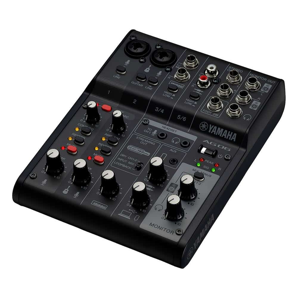 YAMAHA Mezclador para transmisión en vivo 6 canales AG06MK2 Black -…