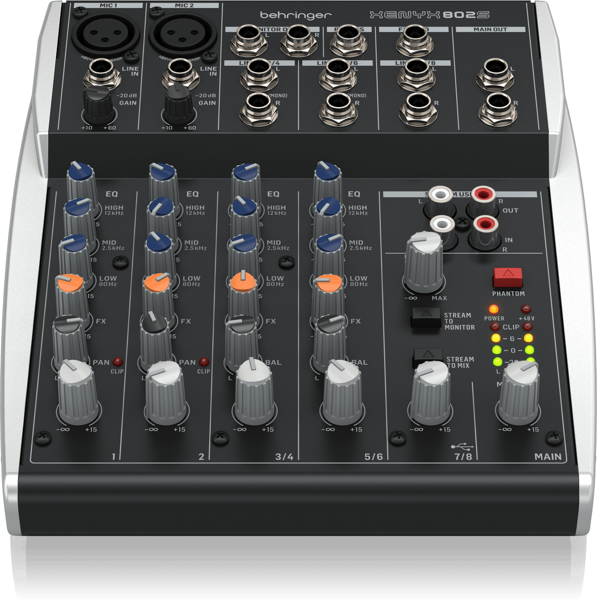 BEHRINGER Xenyx 802S Mixer 8 canales con USB streaming - Sonido y Consolas