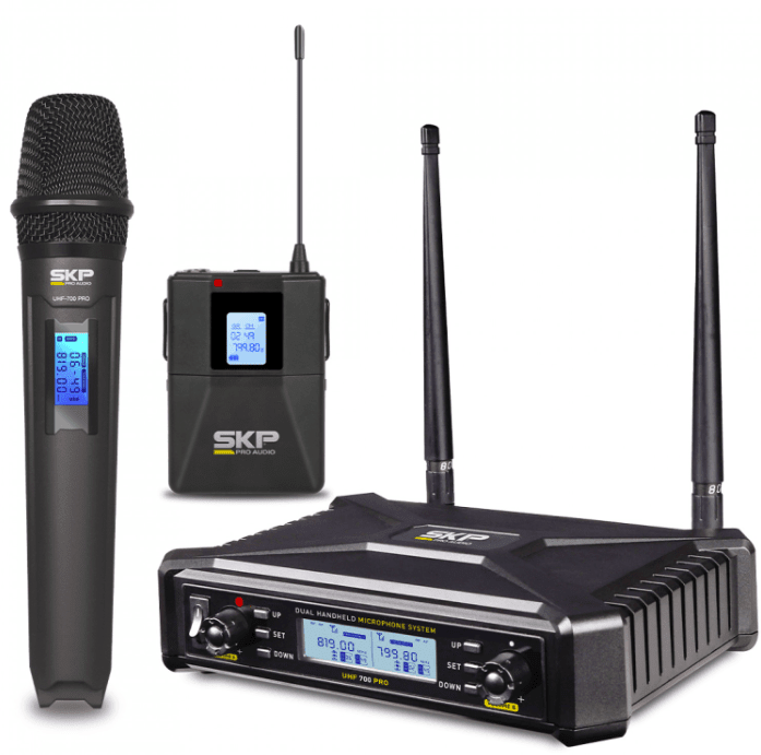 Skp UHF-700 PRO Microfono inalambrico doble